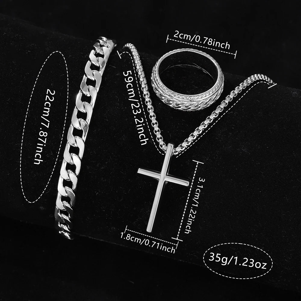 Modern Gentleman 4Pcs Set – Watch & Jewelry Gift Box for Him