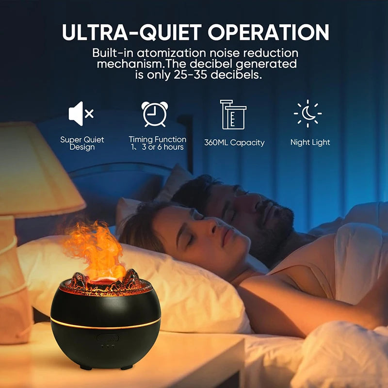 Volcanic Elegance: Transform Your Space with the Flame Aroma Diffuser
