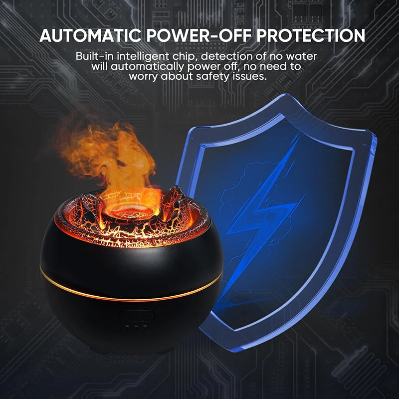 Volcanic Elegance: Transform Your Space with the Flame Aroma Diffuser