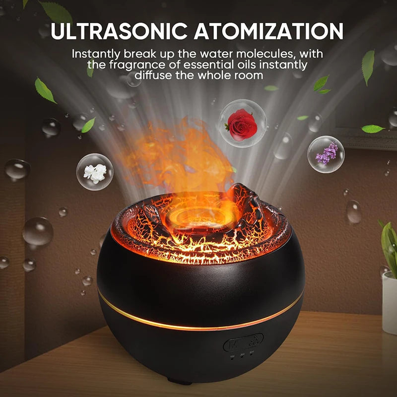 Volcanic Elegance: Transform Your Space with the Flame Aroma Diffuser