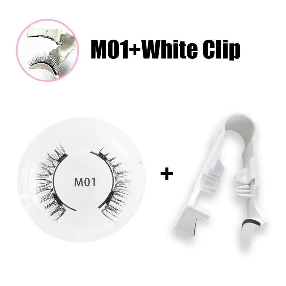 1 Pair Magnetic False Eyelashes with Tweezers – 3D Natural Look, Reusable Magnetic Lash Kit