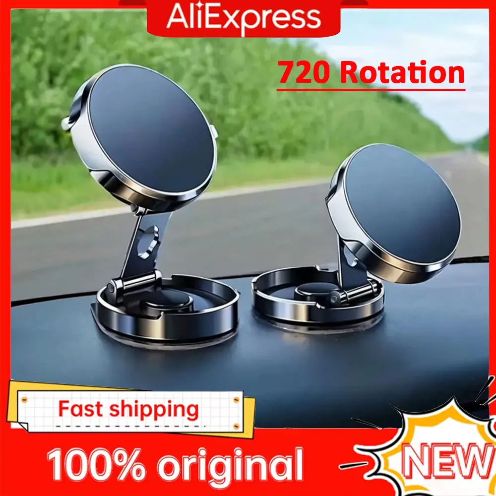 Strong Magnetic Mobile Phone Stand 720° Foldable Round Bracket Car Holder Support for Universal Phones Mount Holders In Car