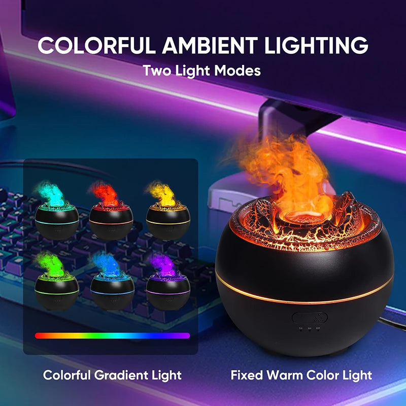 Volcanic Elegance: Transform Your Space with the Flame Aroma Diffuser